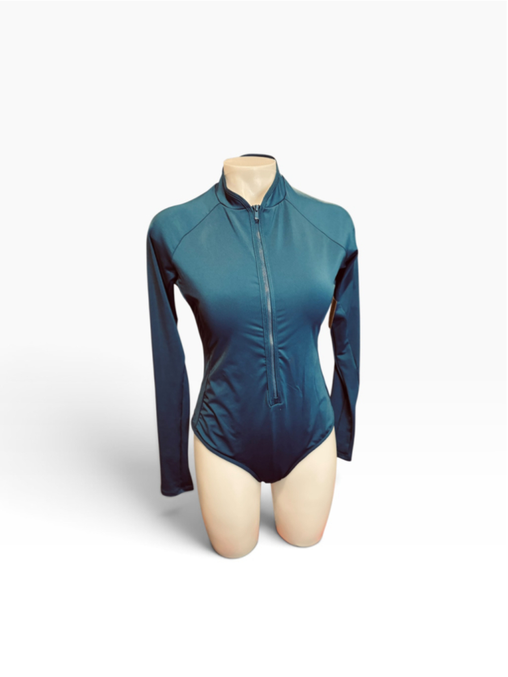 Women's Eddie Bauer Long Sleeve One Piece Swimsuit Blue Size L